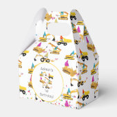 パーソナライズされた建築トラックパーティー誕生日 フェイバーボックス (正面サイド)