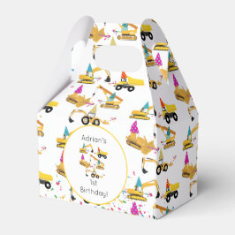 パーソナライズされた建築トラックパーティー誕生日 フェイバーボックス