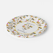 パーソナライズされた建築トラックパーティー誕生日 ペーパープレート (アングル)