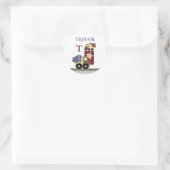 パーソナライズされた建築名ステッカー ラウンドシール (バッグ)