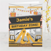 パーソナライズされた建築誕生日ゾーンデザイン カード (黄色い花)