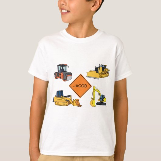 パーソナライズされた建築車イラストレーション Tシャツ (正面)