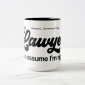 「パーソナライズされた弁護士だ」プレゼント ツートーンマグカップ (中央)