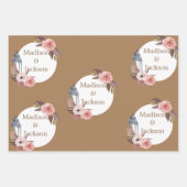 パーソナライズされた式結婚リース水彩 ラッピングペーパーシート (正面)