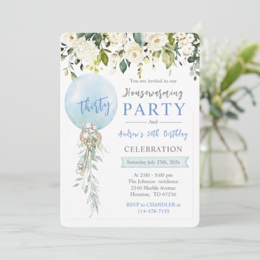 パーソナライズされた引っ越し祝いパーティー及び誕生日 招待状 (スタンド正面)