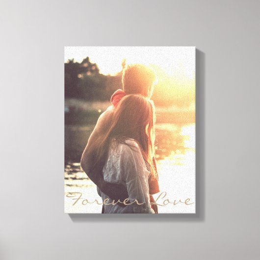 パーソナライズされた引用文と写真 キャンバスプリント (正面)
