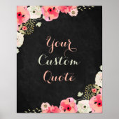 パーソナライズされた引用文カスタム引用文プリント黒板 ポスター (正面)