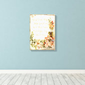 パーソナライズされた引用文付きバラ キャンバスプリント (インサイチュ (ウッドフロア))