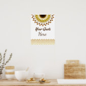 パーソナライズされた引用文結婚の金ゴールド蓮の花 ポスター (キッチン)