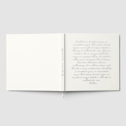 パーソナライズされた引用文結婚の願い ゲストブック (全面)