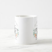パーソナライズされた引用文芸術的フローラビーアンドネーム コーヒーマグカップ (中央)