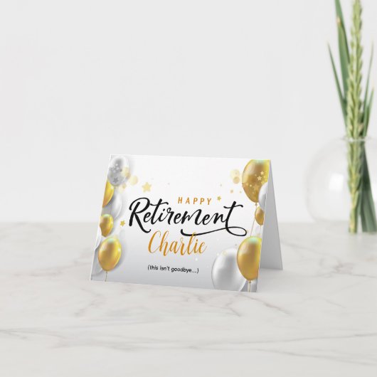 パーソナライズされた引退挨拶状 カード (正面)