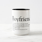 パーソナライズされた彼氏定義 クールで楽しい ツートーンマグカップ (中央)