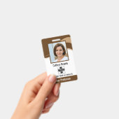 パーソナライズされた従業員、写真、バーコード&ロゴ バッジ (手持ち)