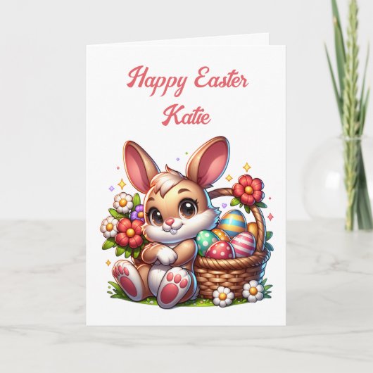 パーソナライズされた復活祭+カラーリングページ カード (正面)