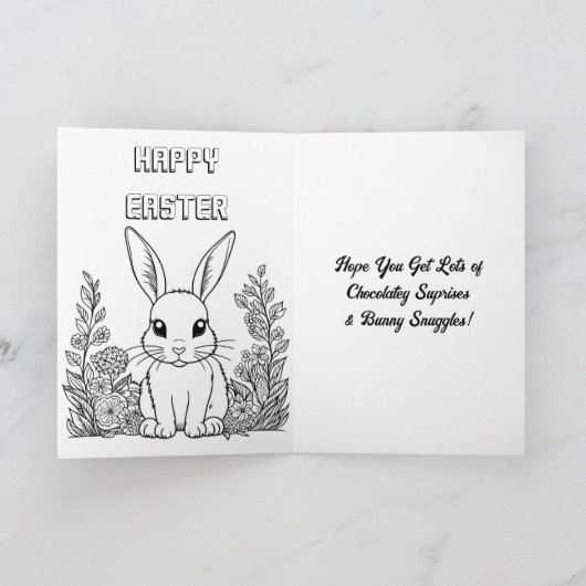 パーソナライズされた復活祭+カラーリングページ カード (内部)