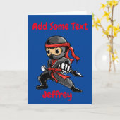 パーソナライズされた忍者戦士 カード (黄色い花)