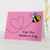パーソナライズされた忙しいハチの母の日カード カード (黄色い花)