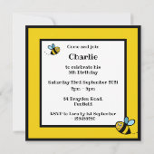 パーソナライズされた忙し（昆虫）マルハナバチ招待状 (裏面)