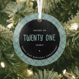 パーソナライズされた応援から21年まモダンでエレガント ガラスオーナメント