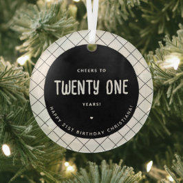 パーソナライズされた応援から21年まモダンでエレガント ガラスオーナメント