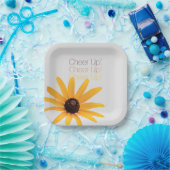 "パーソナライズされた応援アップ"明るい黄色の花 ペーパープレート (パーティー)