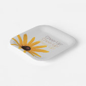 "パーソナライズされた応援アップ"明るい黄色の花 ペーパープレート (傾斜あり)