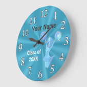 パーソナライズされた応援時計、チアリーティングルームデコール ラージ壁時計 (傾斜)