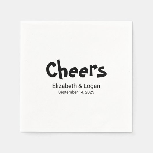 パーソナライズされた応援結婚ズカクテルナプキン スタンダードカクテルナプキン (正面)