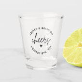 パーソナライズされた応援結婚ズ・ショーター ショットグラス (正面)