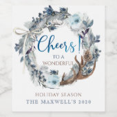 パーソナライズされた応援、クリスマス/新年 ワインラベル (シングルラベル)