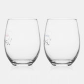 パーソナライズされた応援！新郎新婦へエレガント ステムなしワイングラス (左)