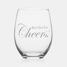 パーソナライズされた応援!最高のパパエレガント銀 ステムなしワイングラス