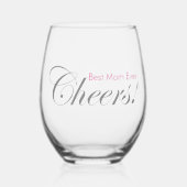 パーソナライズされた応援!最高の母は銀エレガントだ ステムなしワイングラス (正面)