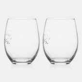 パーソナライズされた応援!花婿介添人とメイド・オブ・オーナー（花嫁付き添い人） ステムなしワイングラス (左)