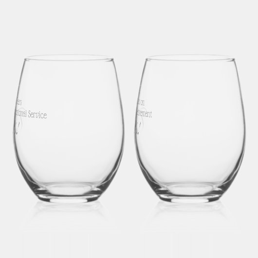 パーソナライズされた応援!退職プロフェッショナルグレー ステムなしワイングラス (左)