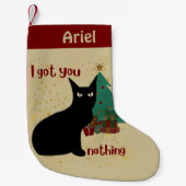 パーソナライズされた怒黒猫は無得物 スモールクリスマスストッキング (正面)