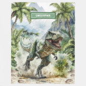 パーソナライズされた怒Tレックス毛布ユニーク布 フリースブランケット (正面)