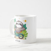 パーソナライズされた怠け者のスローな自転車の冒険 コーヒーマグカップ (正面左)