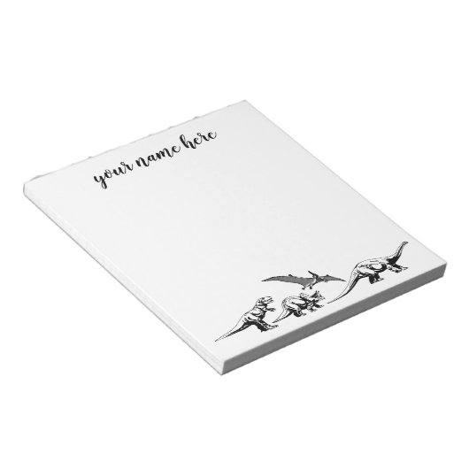 パーソナライズされた恐竜のメモ子供へ帳 ノートパッド (アングル)