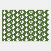 パーソナライズされた恐竜の白と緑の子供 ラッピングペーパーシート (正面2)