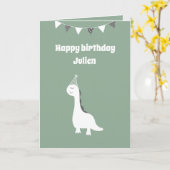 パーソナライズされた恐竜の誕生日カード カード (黄色い花)