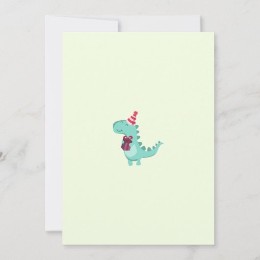 パーソナライズされた恐竜子供へ誕生会 招待状 (裏面)