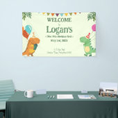 パーソナライズされた恐竜子供へ誕生会 横断幕 (トレードショー)