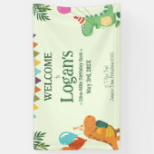 パーソナライズされた恐竜子供へ誕生会 横断幕 (縦)