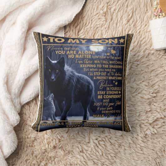 パーソナライズされた息子に母からの手紙 クッション (ブランケット)