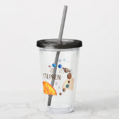 パーソナライズされた惑星ギャラクシー太陽系太陽 アクリルタンブラー (裏面)