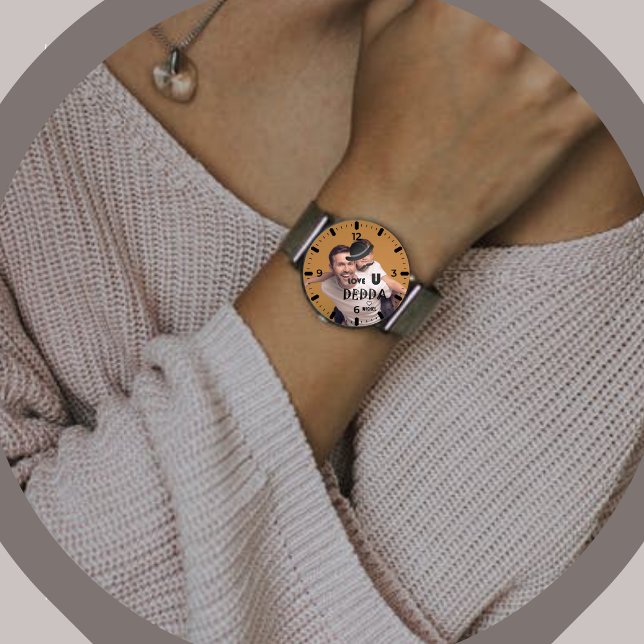 「パーソナライズされた愛するYou Dedda」写真エレガント 腕時計 (クリエイターアップロード済み)