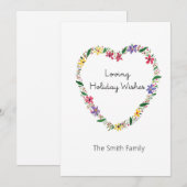 パーソナライズされた愛のホリデーウィッシュ シーズンカード (正面/裏面)