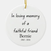 パーソナライズされた愛犬の猫記念カスタム碑 セラミックオーナメント (正面)